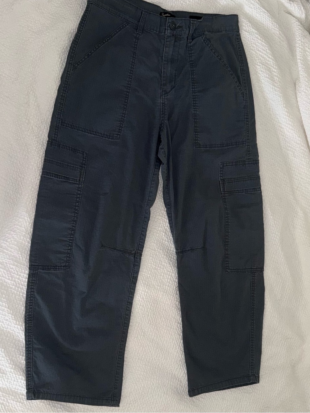 Supplies by UNIONBAY Slate Grey Canvas Ripstop Barrel Leg Pants - 6 / 28W